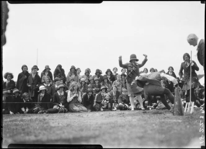 Long jump competition, Marsden School, Wellington