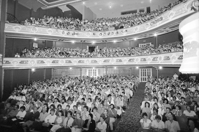 Secondary school teachers' stopwork meeting, State Opera House, Wellington