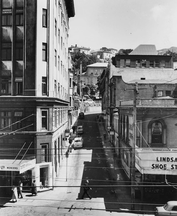 Looking up Woodward Street from Lambton Quay, Wellington