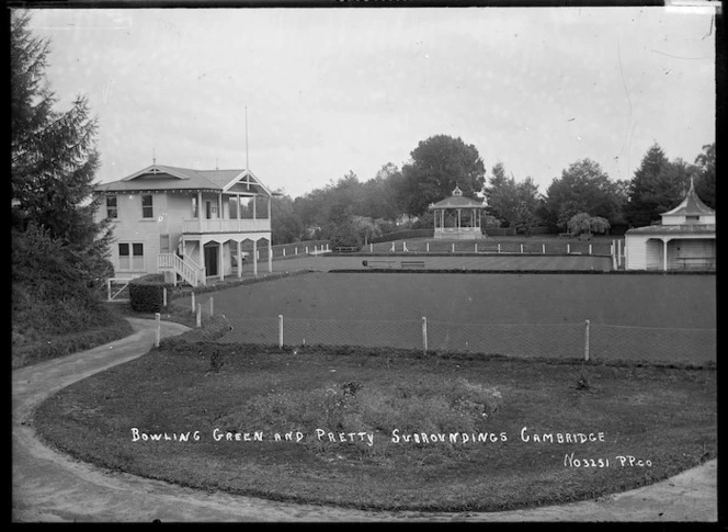 Bowling green at Cambridge, circa 1920s