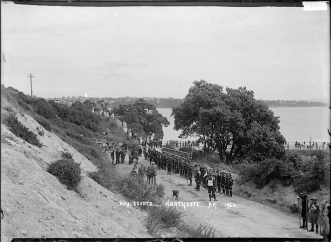Boy scouts at Northcote, Auckland