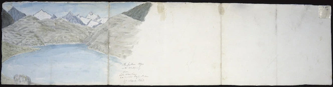 Haast, Johann Franz Julius von, 1822-1887: The Southern Alps with Mt Aspiring from Lake Wanaka four miles above Ray's station 29 March 1863
