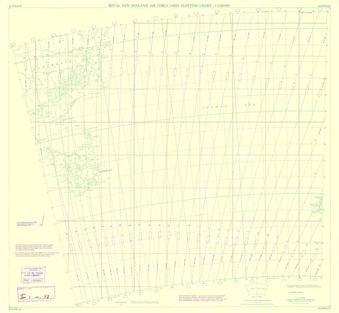 Royal New Zealand Air Force grid plotting chart-1:2,500,000. Australia / drawn by D.F. Rabbitt.