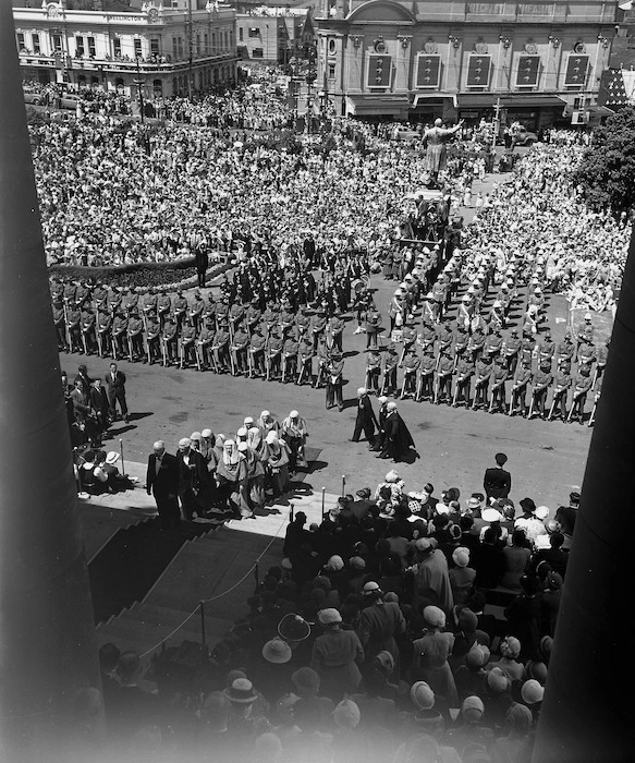 Judges and Queen's Counsel entering Parliament at the state opening by Queen Elizabeth II