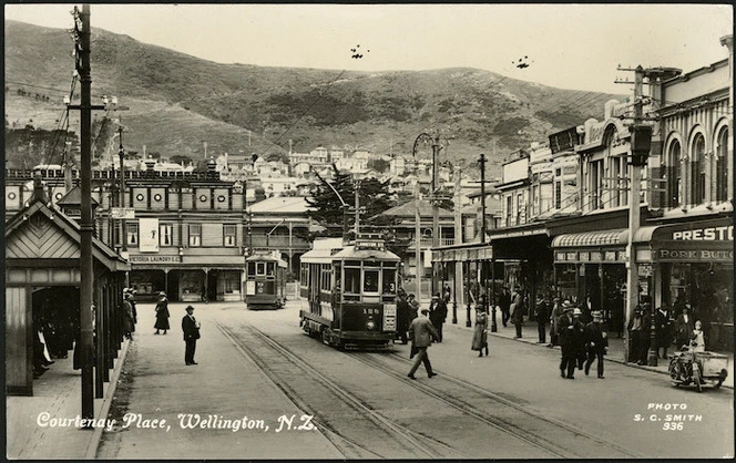 Smith, Sydney Charles, 1888-1972 :Photograph of Courtenay Place, Wellington