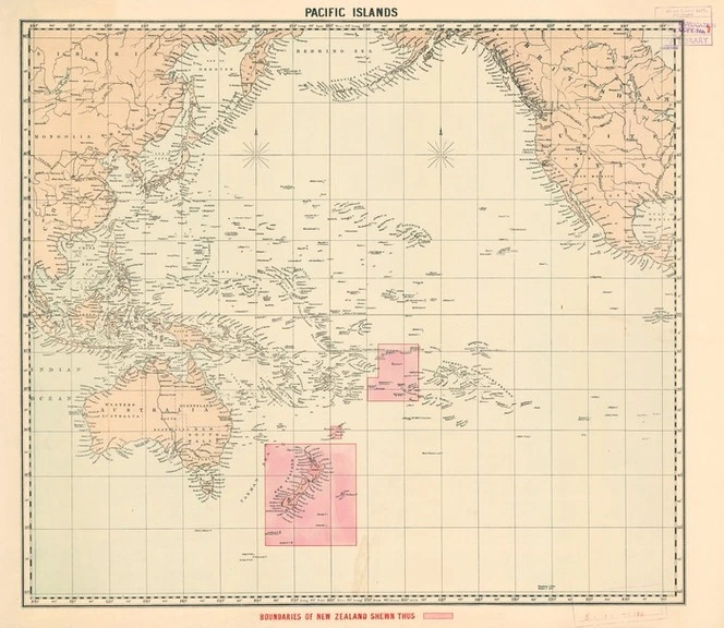Pacific Islands. [Boundaries of New Zealand].
