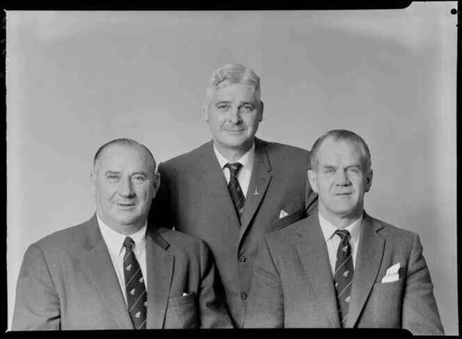 New Zealand Rugby selectors, Mr R G Bush, Mr J Finlay, Mr N J McPhail