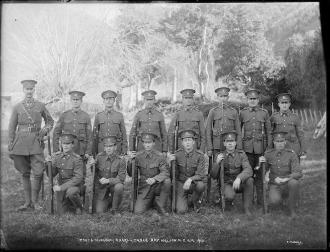 Members of the World War I Post & Telegraph Guard, Cable Bay, Nelson