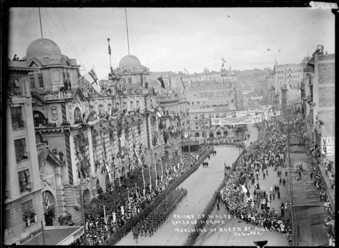 Queen Street, Auckland, during arrival of the Prince of Wales