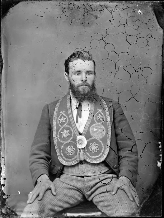 Mr Halbow wearing insignia collar of the Independent Order of Good Templars