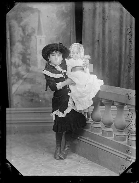 Miss Anson with her doll