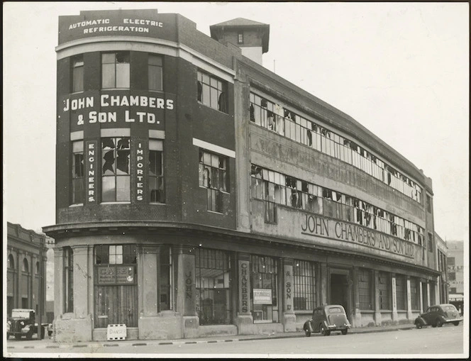 Premises of John Chambers & Son Ltd, Wellington, damaged by Wairarapa earthquake