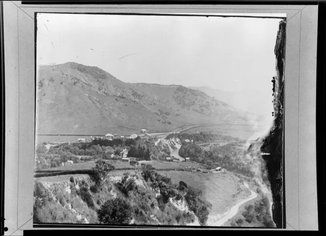 Mangamahu village on the banks of the Whangaehu River, Whanganui- Photograph taken by Alfred Martin