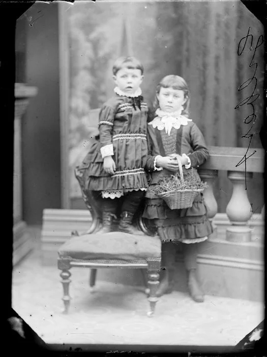Children of Gilbert family, toddler and girl aged 5