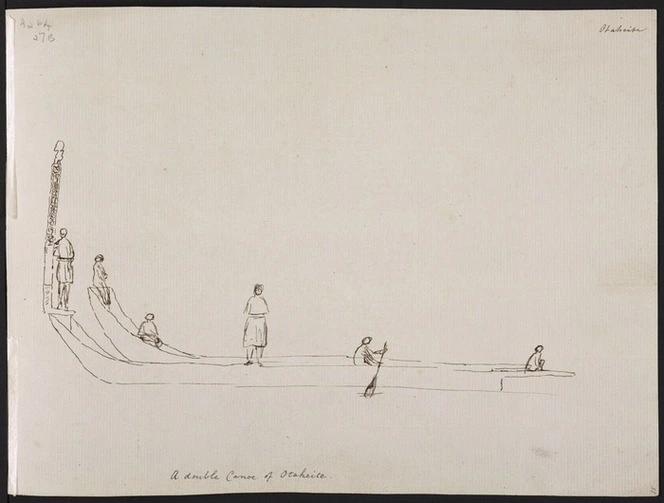 Ellis, William Wade, d 1785 :A double canoe of Otaheite. [1777]
