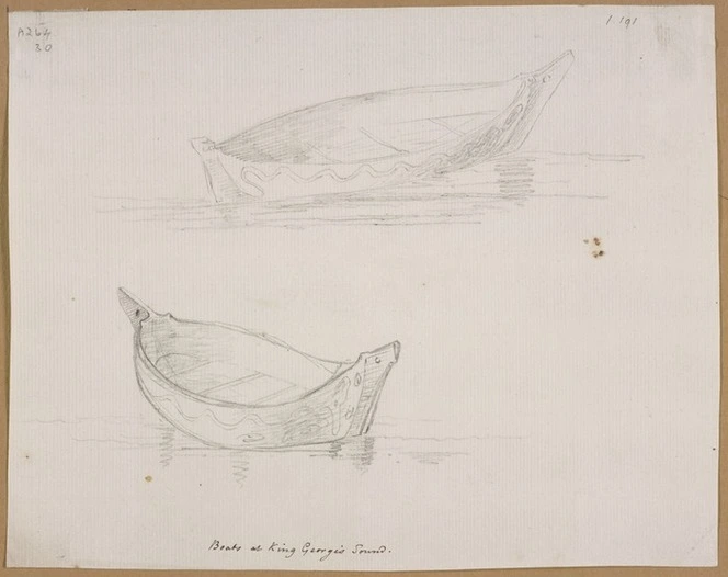 Ellis, William Wade, d 1785 :Boats of King George's Sound [April 1778]