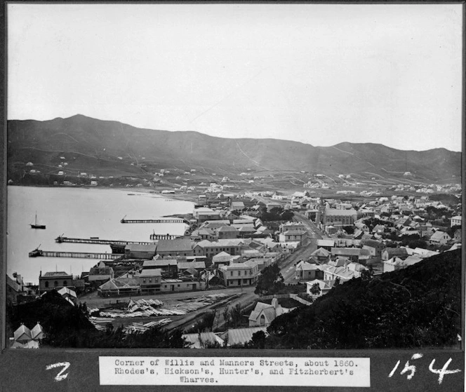 View of part of Wellington showing the corner of Willis and Manners Streets and the surrounding area