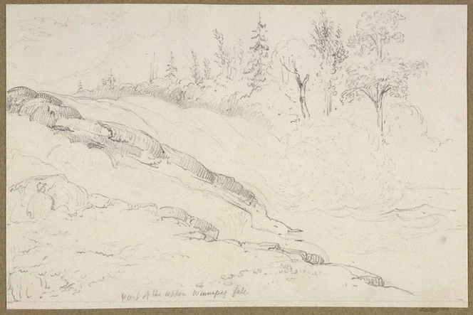[Hood, Robert] ca 1790-1821 :Part of the Upper Winnipeg Falls. [Trout Fall. 1819]