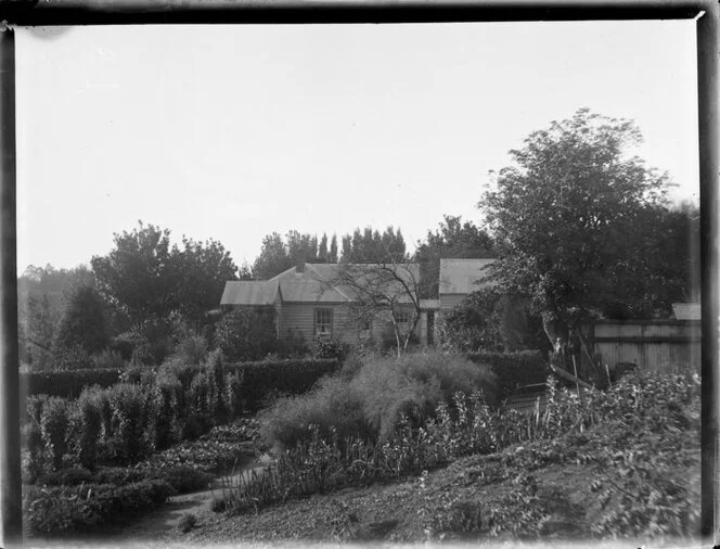 Garden and house at an unidentified location