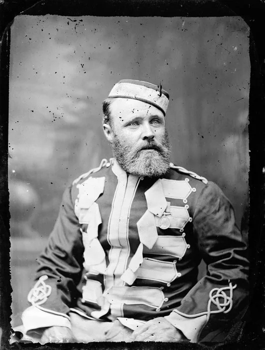 Unidentified man in military uniform, with medal