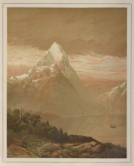 Gully, John, 1819-1888 :Mitre Peak, Milford Sound / John Gully, 1875. Dunedin, Marcus Ward, 1877.