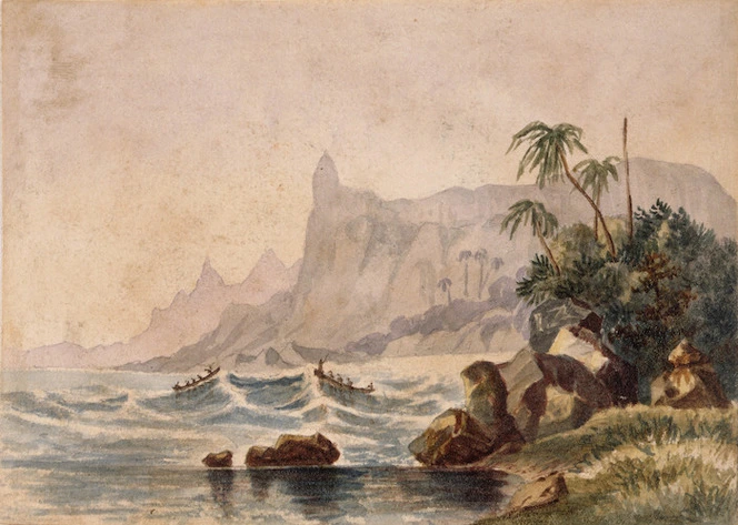 [Beechey, Frederick William] 1796-1856 :[Landing in Bounty Bay, Pitcairn Island, December 1825]