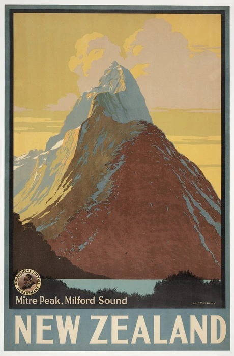 Mitchell, Leonard Cornwall, 1901-1971 :Mitre Peak, Milford Sound, New Zealand / Government Tourist Department. G H Loney, Government Printer, Wellington. 5,000 [... 19]36.