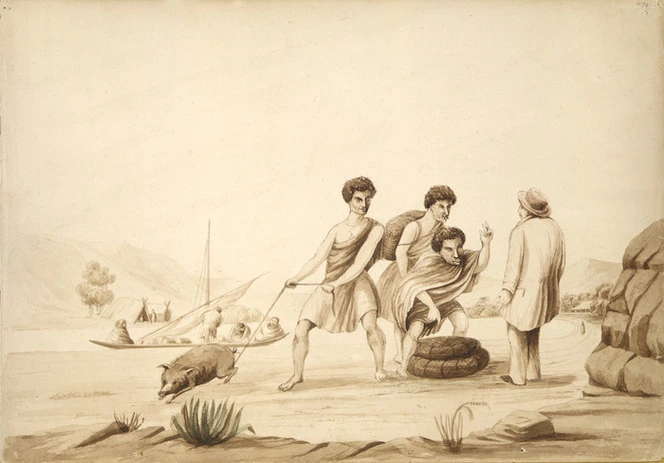 [Williams, John] d 1905 :[Maori bargaining with a Pakeha. 1845 or 1846?]