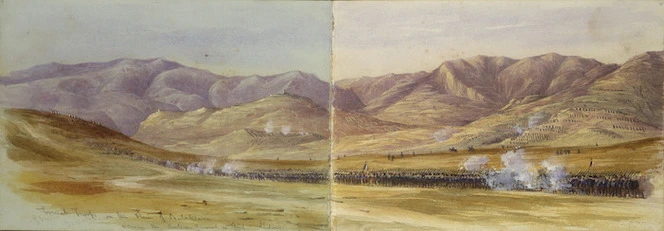 Warre, Henry James, 1818-1898 :French troops on the Plain of Balaclava receiving the Russian General in Chief. [1856?]