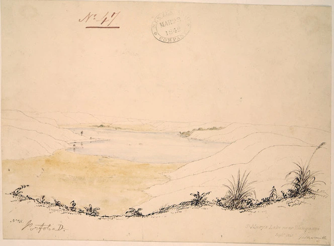 Smith, William Mein, 1799-1869 :St Mary's Lake near Wanganui. Septr. 1841