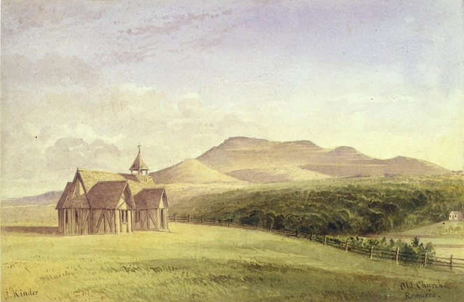 Kinder, John 1819-1903 :Old Church, Remuera [1857?]