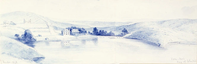 Kinder, John, 1819-1903 :Keri-Keri, Bay of Islands / J. Kinder. 1858.