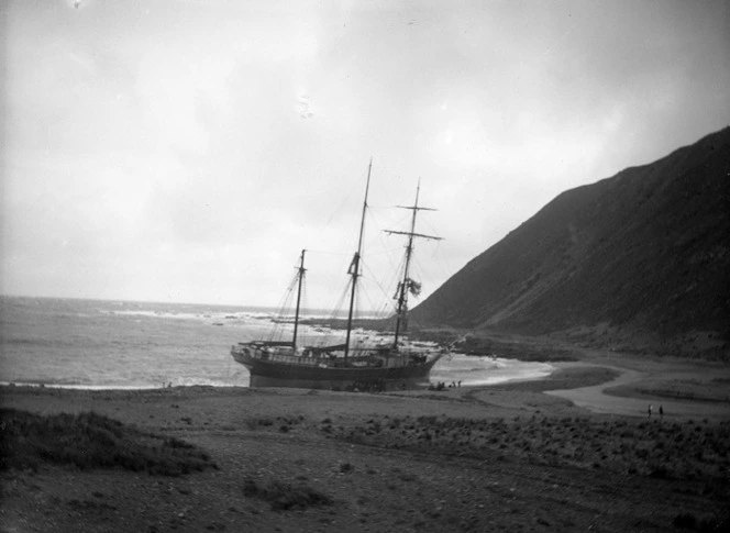 La Bella (Ship) wrecked in Owhiro Bay, Wellington