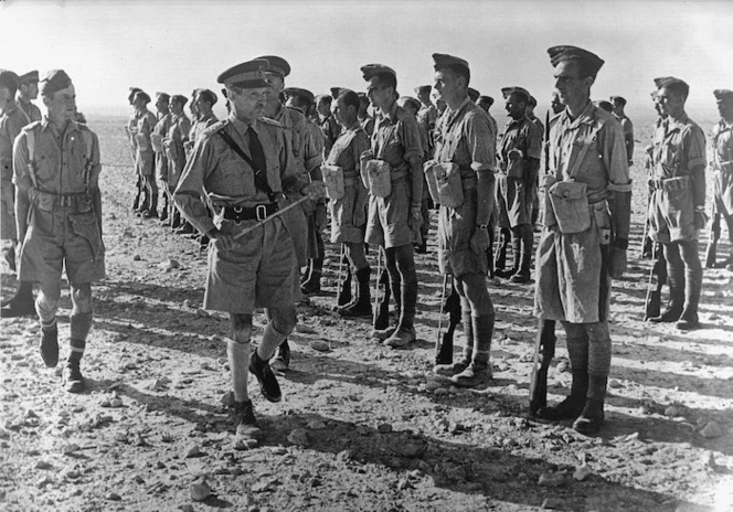Lieutenant General Bernard Law Montgomery inspecting the 5th Infantry Brigade, Egypt