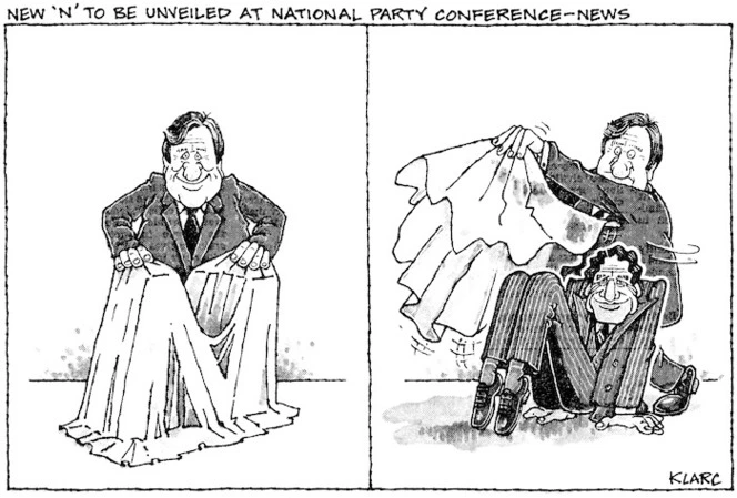 Clark, Laurence 1949- :New 'N' to be unveiled at National Party conference - News. 4 August 1988.