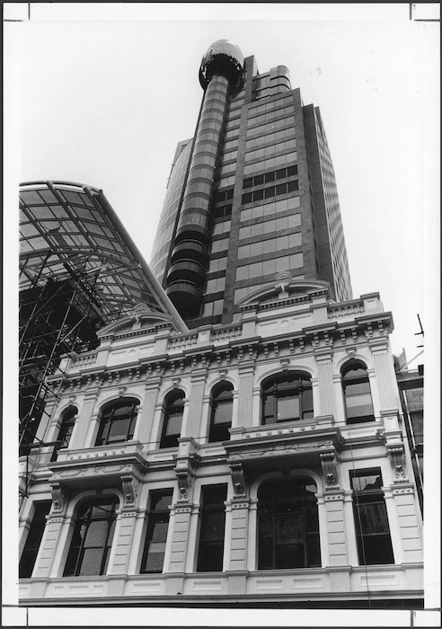 Preston's building facade and Majestic Centre, Willis Street, Wellington