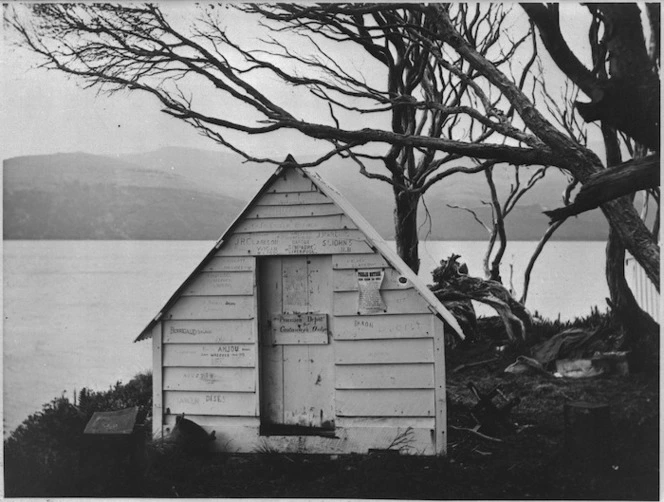 Provision depot for castaways, Camp Cove, Auckland Islands - Photograph taken by Samuel Page