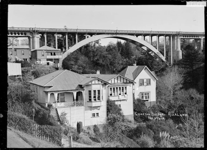 View of Grafton Bridge from Grafton Road, Auckland