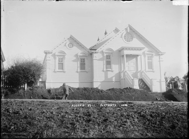 Front view of the Masonic Hall, Northcote, Auckland