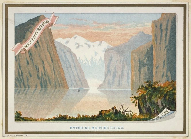 Archibald Dudingston Willis (Firm) :Entering Milford Sound. [ca 1885]