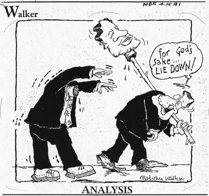 Malcolm Walker, 1950- :Analysis. For God's sake ... lie down! National Business Review, 4 October 1991.