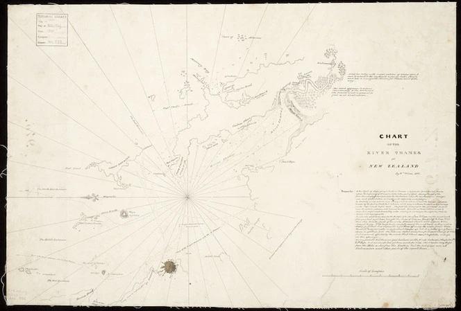 Wilson, William, fl 1801 :Chart of the river Thames in New Zealand [ms map]. by Wm. Wilson, 1801.