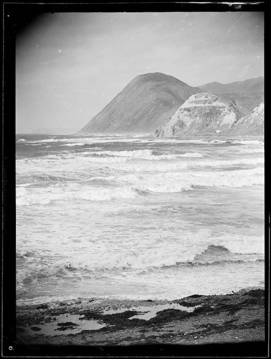 View of coastline, Makara