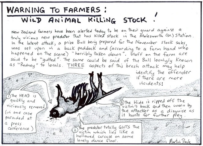 Doyle, Martin, 1956-:Warning to farmers - wild animal killing stock. 3 May 2011