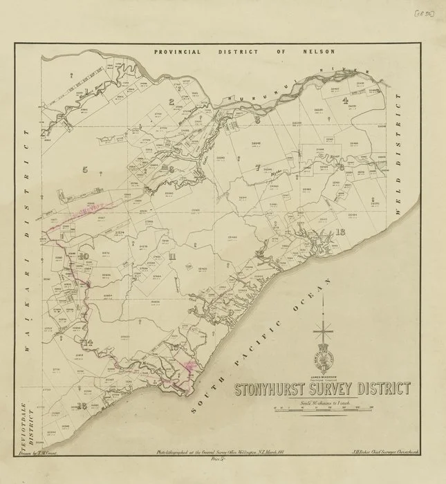 Stonyhurst Survey District [electronic resource] / drawn by T.M. Grant.