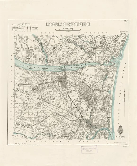 Rangiora Survey District [electronic resource] / drawn by L. Harding, Oct. 1934