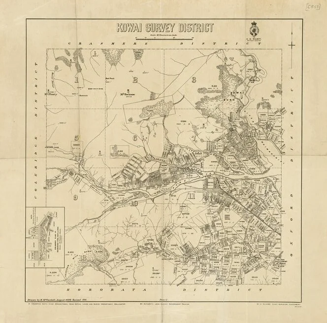 Kowai Survey District [electronic resource] / drawn by H. McCardell, August 1886.