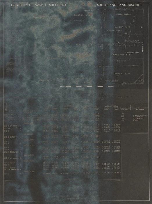 Trig plan of NZMS 1. Sheet S141, Southland Land District.