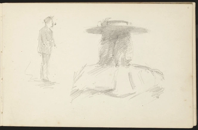 Hill, Mabel, 1872-1956 :[Profile view of a man; back view of a woman. December 1893 or January 1894?]