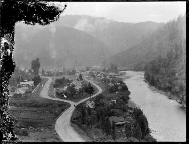 Photograph of Blacks Point, by the Inangahua River, West Coast